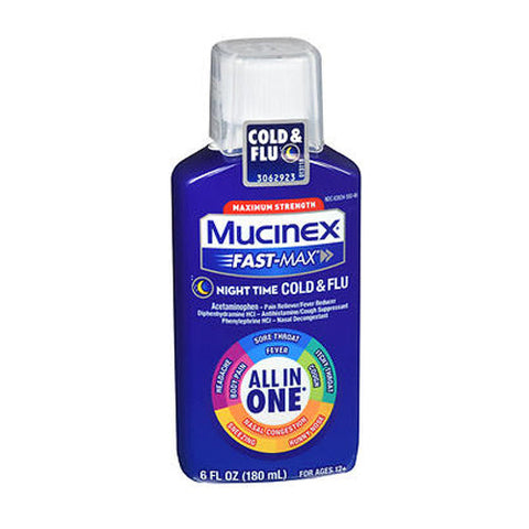 Mucinex, Fast-Max Night Time Cold & Flu Liquid, 6 Oz Mucinex