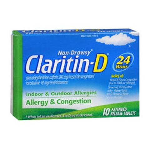 Claritin, 24 Hour Allergy And Congestion, 10 Tabs Claritin