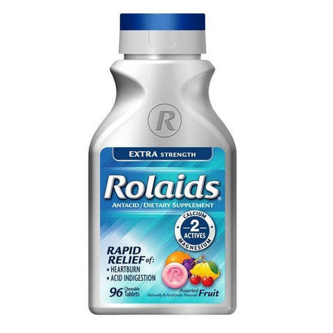 Rolaids, Extra Strength Rapid Relief, Assorted Fruit 96 Chewable Tabs Rolaids