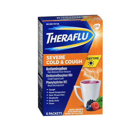 Theraflu, Severe Cold Relief Packets Daytime Berry Burst, 6 Each Theraflu