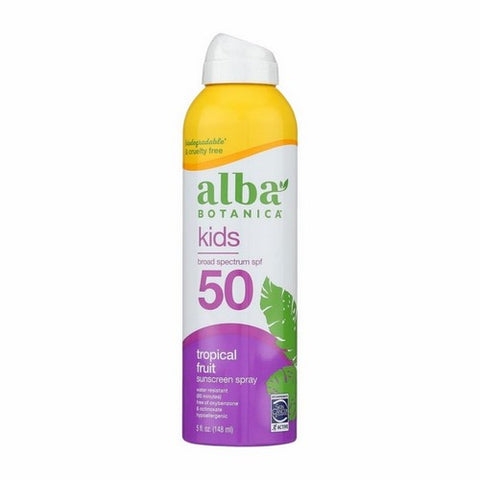 Alba Botanica, Very Emollient Active Kids Clear Spray Sunscreen SPF50, 5 Oz Alba Botanica