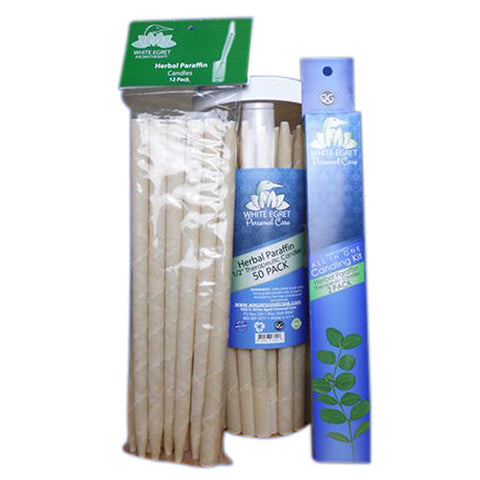 White Egret, Aromatherapy Ear Candles, Paraffin 4 Ct White Egret