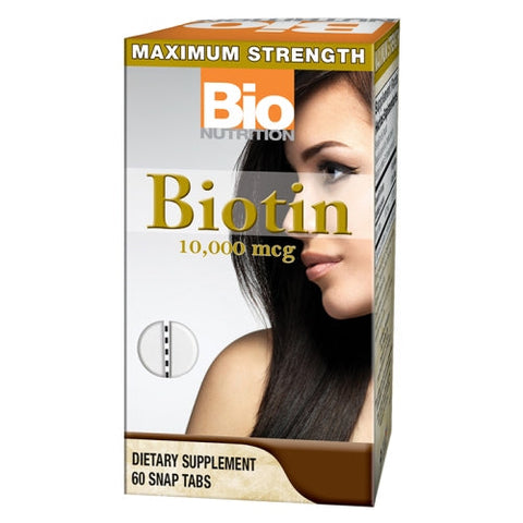 Bio Nutrition Inc, Biotin, 10,000 mcg, 60 Tabs Bio Nutrition Inc