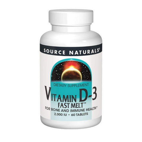 Source Naturals, Vitamin D-3, 2000 IU, Black Cherry-Peach 60 Tabs Source Naturals