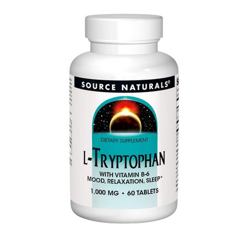 Source Naturals, L-Tryptophan with Vitamin B-6, 1000 mg, 60 Tabs Source Naturals