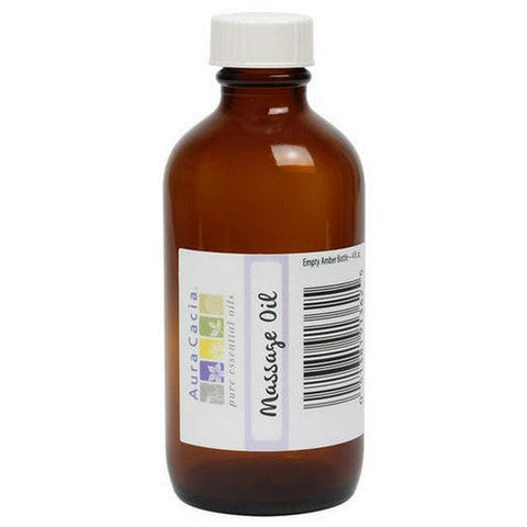 Aura Cacia, Empty Amber Bottle with Writeable Label, 4 oz Aura Cacia