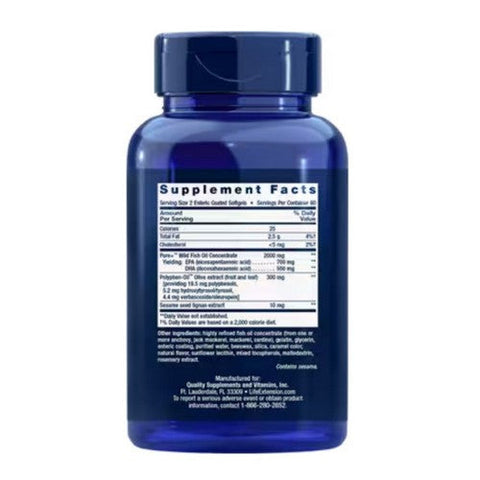Life Extension, Super Omega 3 EPA And DHA Fish Oil, 120 Enteric Coated Softgel