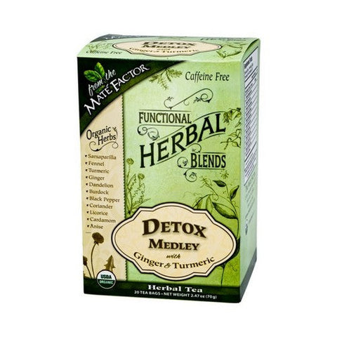 The Mate Factor, Detox Medley Tea With Ginger And Turmeric, 20 Count The Mate Factor