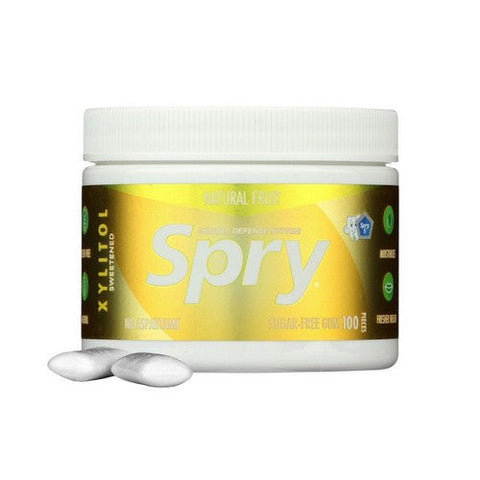 Xlear Inc, Spry Dental Defense Sugar Free Gum With Xylitol Natural Fruit, 100 Pieces Xlear Inc