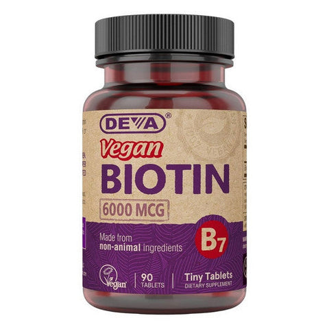 Deva Vegan Vitamins, Vegan Biotin, 6,000 mcg, 90 Tabs Deva Vegan Vitamins