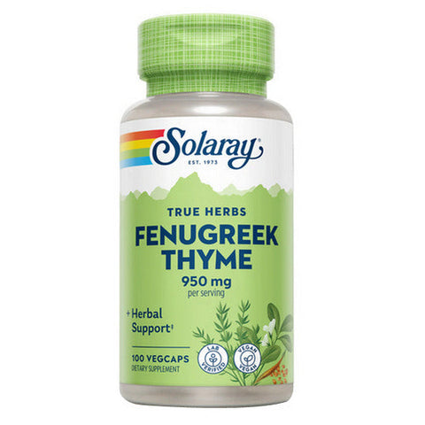 Solaray, True Herbs Fenugreek And Thyme, 950 mg, 100 Veg Caps Solaray