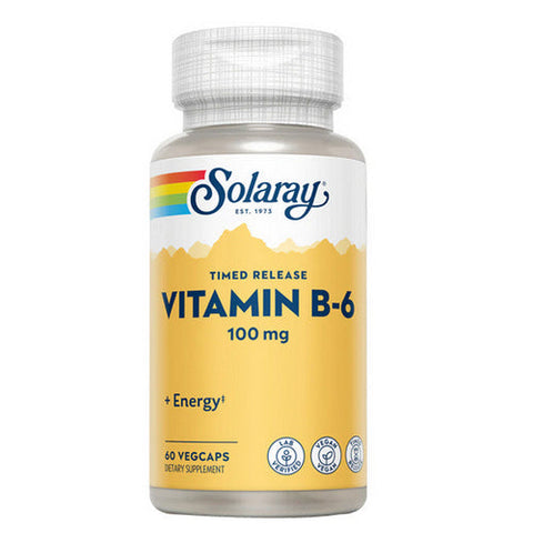 Solaray, Vitamin B-6 Timed Release, 100 mg, 60 Caps Solaray