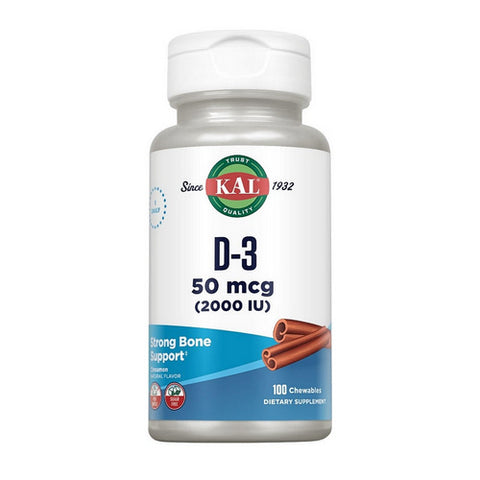 Kal, D-3 Cinnamon, 50 Mcg, 100 Chews Kal