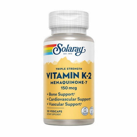 Solaray, Triple Strength Vitamin K-2 Menaquinone-7, 150 Mcg, 30 Veg Caps Solaray