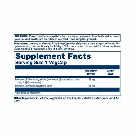 Solaray, Echinacea Root Extract, 125 mg, 60 Caps