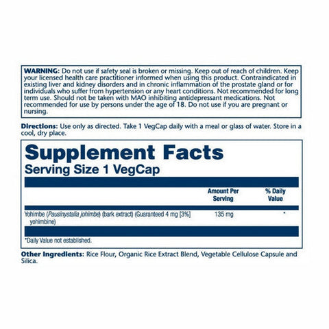 Solaray, Yohimbe Extract, 135 mg, 60 Caps Solaray