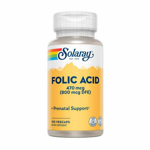 Solaray, Folic Acid, 800 mcg, 100 Caps Solaray