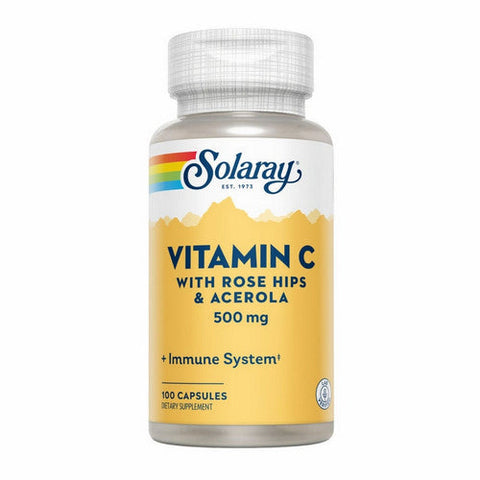 Solaray, Vitamin C With Rose Hips And Acerola, 500 Mg, 100 Caps Solaray
