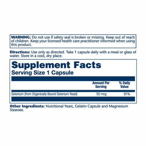 Solaray, Selenium, 50 mcg, 100 Caps Solaray