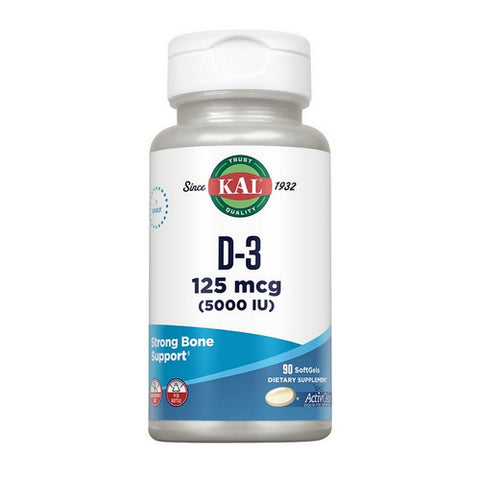 Kal, Ultra D-3 ActivGels, 5,000 IU, 90 Softgels Kal