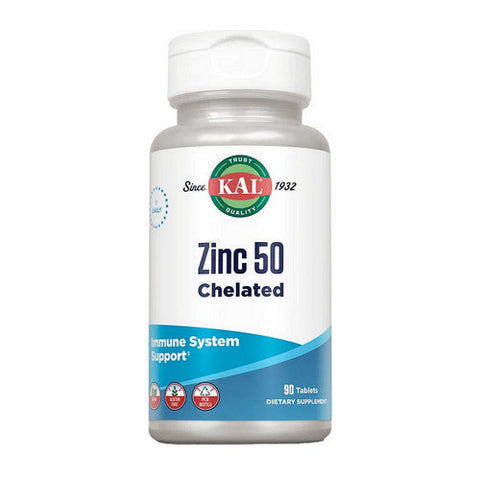 Kal, Zinc 50 Chelated, 90 Tabs Kal