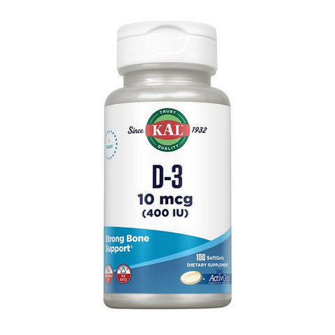 Kal, D-3, 400 IU, 100 Softgels Kal