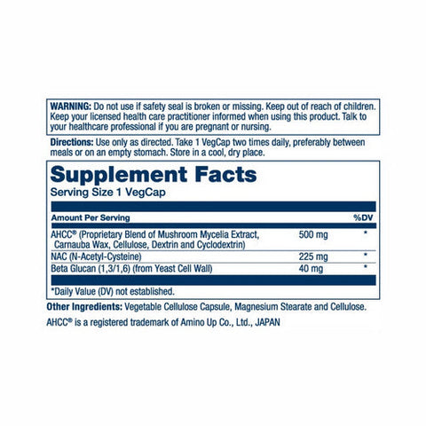 Solaray, Ahcc Plus Nac And Beta Glucan With Mushroom Mycelia Extract, 30 Veg Caps Solaray