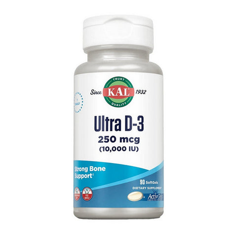 Kal, Ultra D-3, 250 Mcg, 90 Softgels Kal