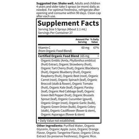 Garden of Life, Vitamin C Organic Spray Orange Tangerine Liquid, 2 Oz Garden of Life