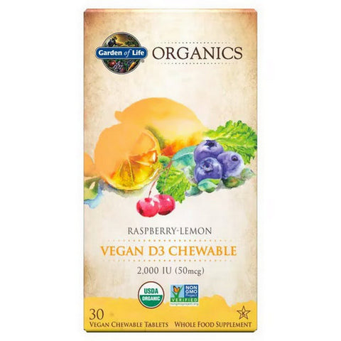 Garden of Life, Vegan D3, 2,000 IU, Raspberry-Lemon 30 Chews Garden of Life