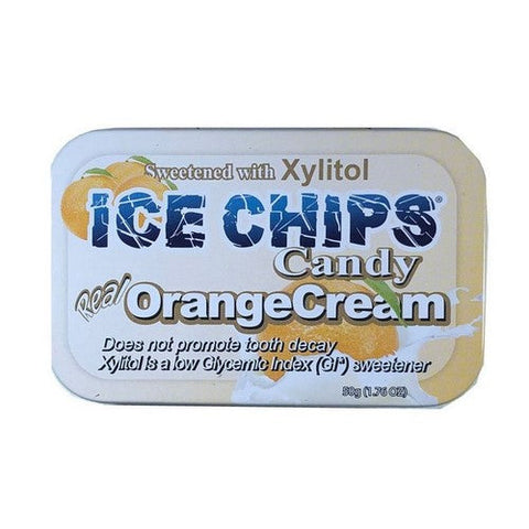 Ice Chips Candy, Hand Crafted Candy Tin Orange Cream, Orange Cream 1.76 oz