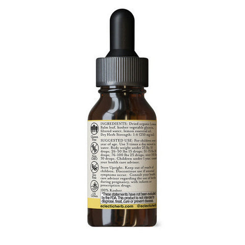 Eclectic Herb, Kid's Lemon Balm, Lemon Flavor 1 Oz Alcohol free Eclectic Herb