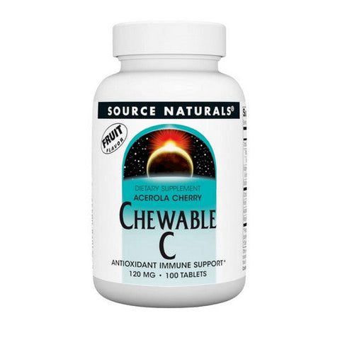 Source Naturals, Acerola C, 120 MG, Chewable 100 Tabs Source Naturals