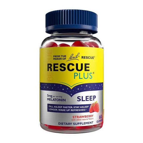Bach, Rescue Plus Sleep Gummies Natural Strawberry, 60 Gummies Bach