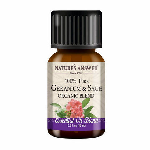 Nature's Answer, Pure Organic Essential Oil Blend Geranium And Sage, 0.5 Oz Nature's Answer