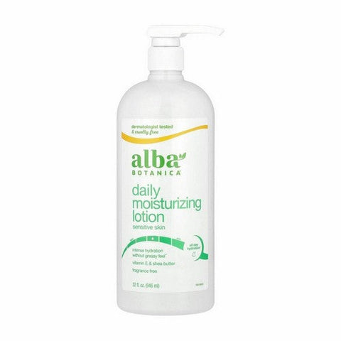 Alba Botanica, Daily Moisturizing Lotion Sensitive Skin Fragrance Free, 32 Oz