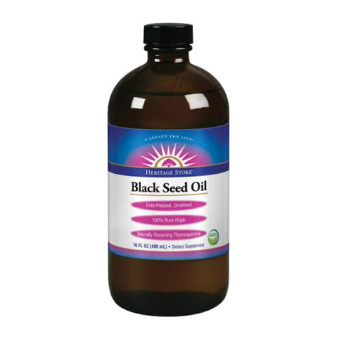 Heritage Store, Black Seed Oil Organic, Oil Natural, 16oz Heritage Store