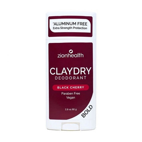 Zion Health, Mens Clay Dry Deodorant Aluminum Free Bold Sandalwood, Black Cherry 2.5 Oz Zion Health