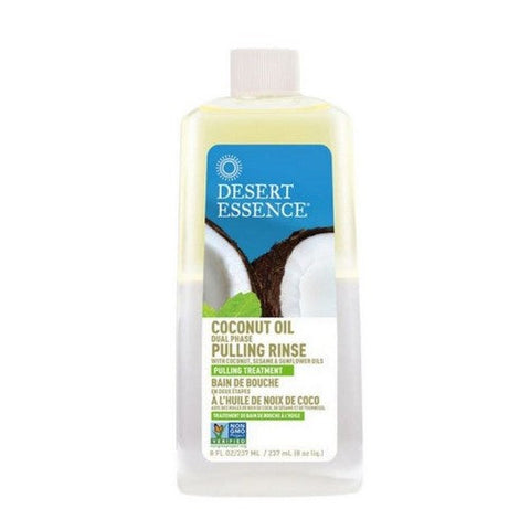 Desert Essence, Coconut Oil Dual Phase Pulling Rinse, 8 Oz Desert Essence