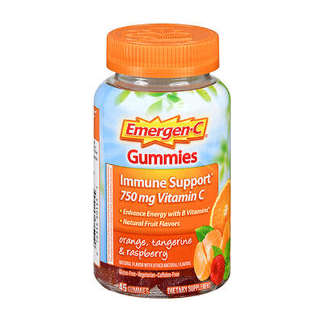Emergen-C, Immune Support Vitamin C Gummies Orange Tangerine & Raspberry, 750 Mg, 45 Count Emergen-C