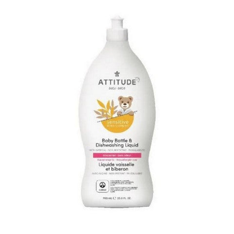 Attitude, Sensitive Skin Care Natural Baby Bottle & Dishwashing Liquid - Baby, 23.6 Oz