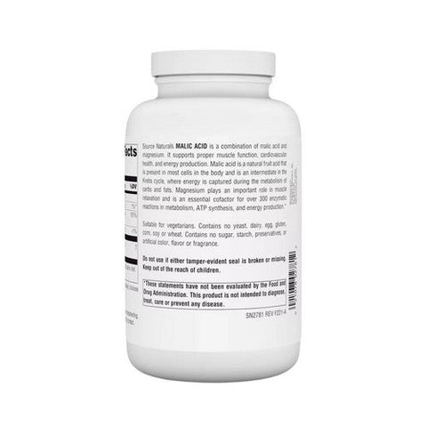 Source Naturals, Malic Acid, 833 mg, 240 Tabs Source Naturals