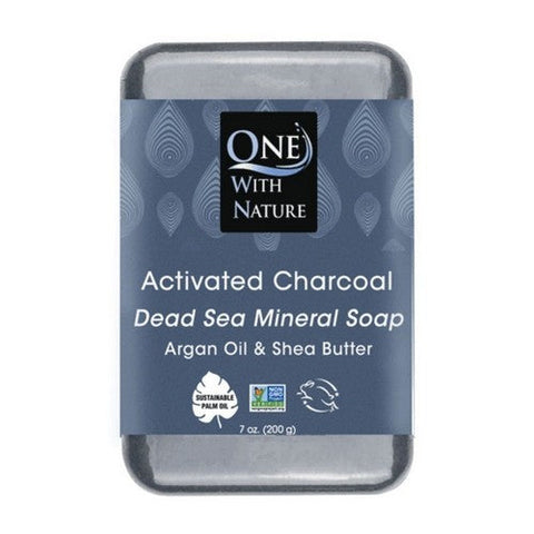 One with Nature, Dead Sea Mineral Bar Soap Activated Charcoal, Activated Charcoal 7 Oz One with Nature
