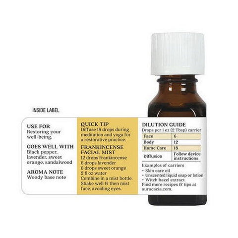 Aura Cacia, 100% Pure Essential Oil Frankincense, 0.5 Oz Aura Cacia