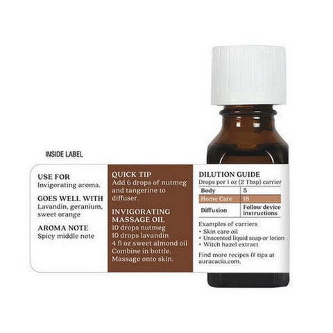 Aura Cacia, Essential Oil Nutmeg, 0.5 Oz Aura Cacia