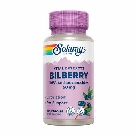 Solaray, Bilberry Berry Extract, 60 mg, 120 Veg Caps Solaray