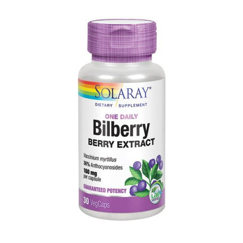 Solaray, Bilberry Berry Extract, 160 mg, 30 Caps Solaray