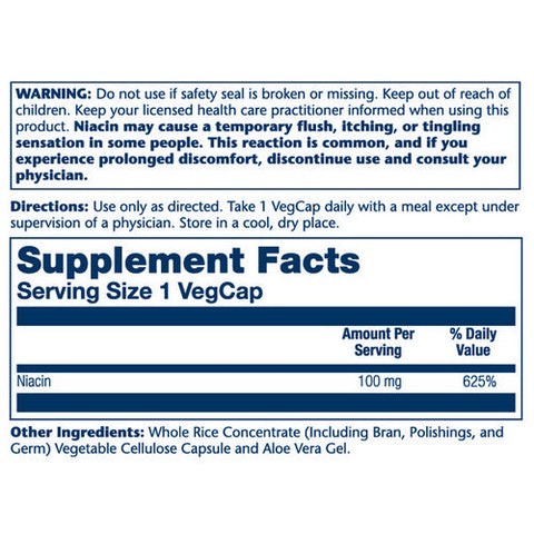 Solaray, Niacin, 100 mg, 100 Caps Solaray
