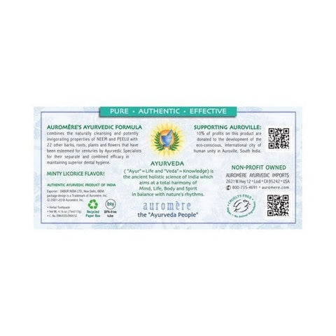 Auromere, Ayurvedic Herbal Toothpaste Classic, 4.16 Oz Auromere
