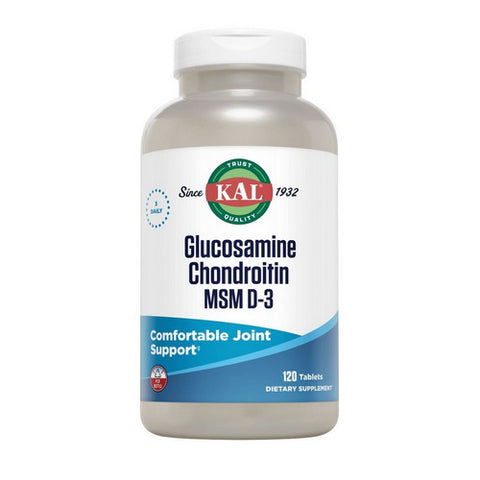 Kal, Glucosamine Chondroitin MSM with D-3, 120 Tabs Kal